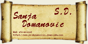 Sanja Domanović vizit kartica